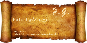 Heim Gyöngyi névjegykártya